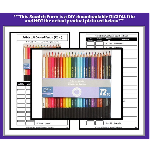 Swatch Form: Artists Loft Colored Pencils (72pc.)