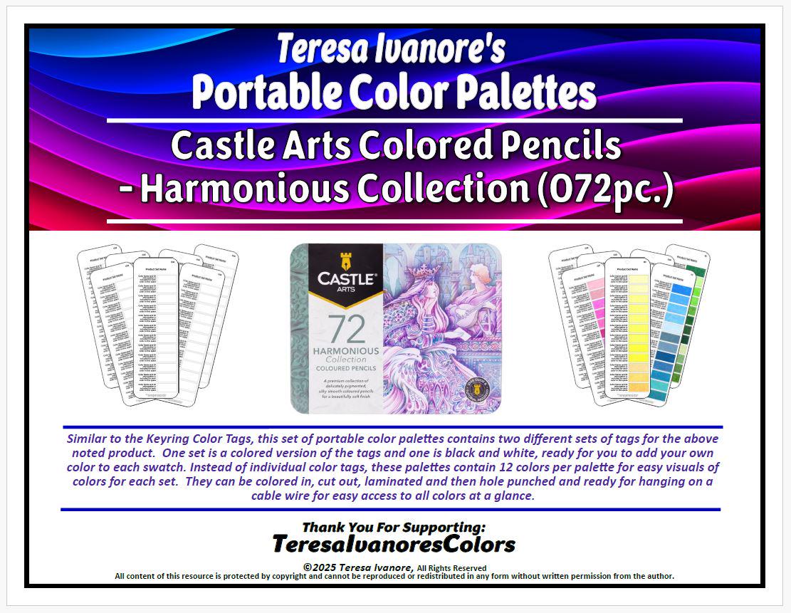 Color Palette Cards: Castle Arts Colored Pencils - Harmonious ...
