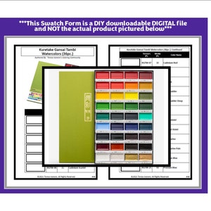 Swatch Form: Kuretake Gansai Tambi Watercolors (036pc.) (Black & White Version)
