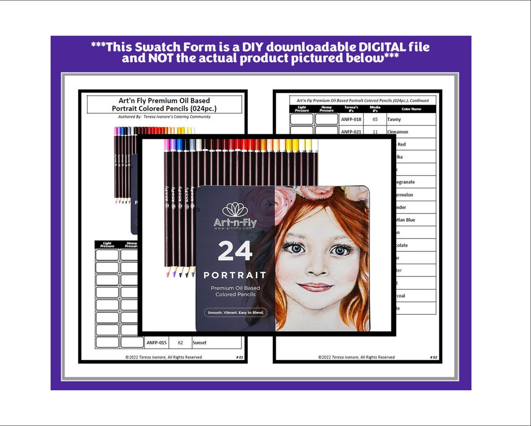 Swatch Form Art'n Fly Colored Pencils 024pc. Premium Oil Based