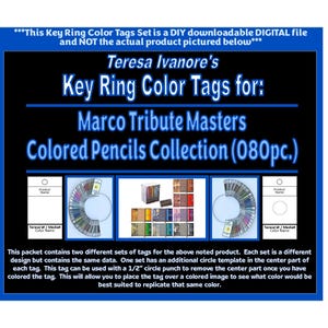Etiquetas para chaveiros: Coleção de lápis de cor Marco Tribute Masters (080 peças) (versão preto e branco)