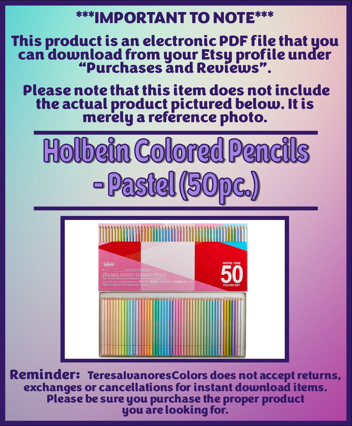 Swatch Form: Holbein Colored Pencils Pastel 50pc. 