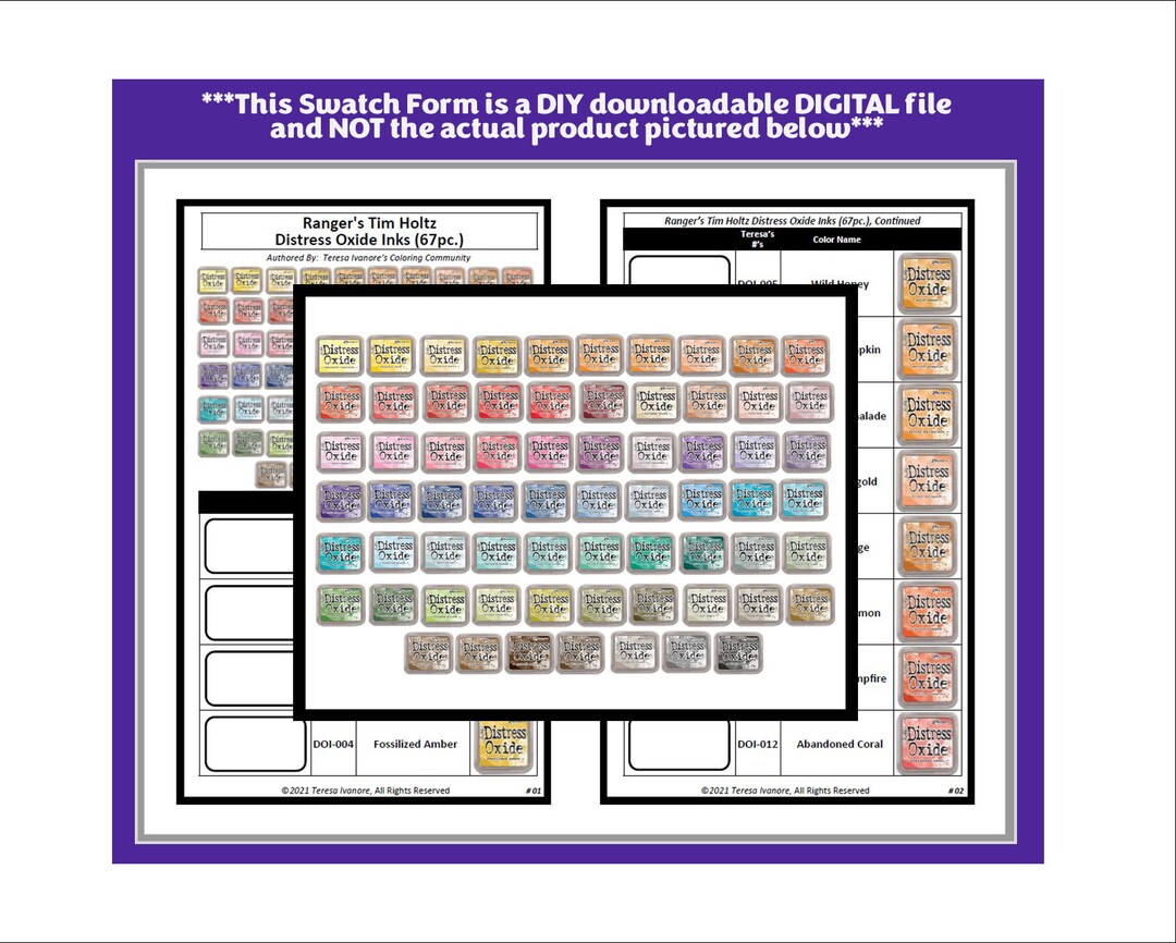 Swatch Form: Ranger's Tim Holtz Distress Oxide Inks (black &amp; White ...
