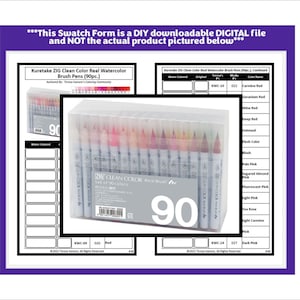 Formato de muestra: Rotuladores de pincel Kuretake ZIG Clean Color (90 unidades) (versión en blanco y negro)