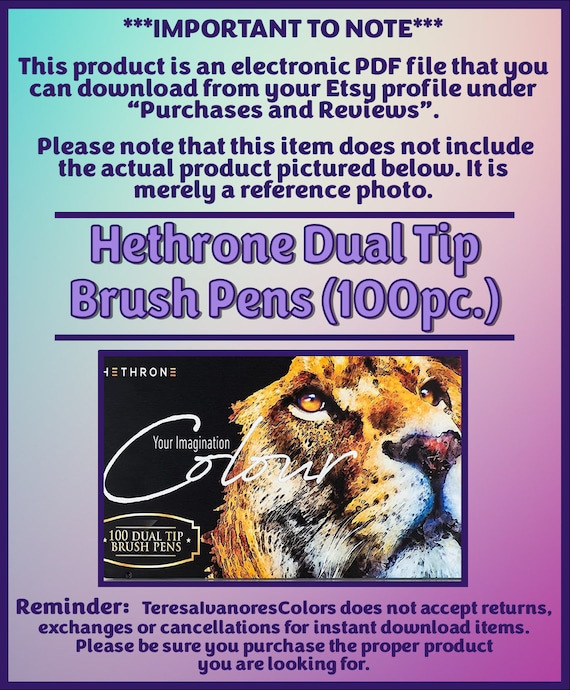HETHRONE COLOURING PENS for Adults - Felt Tip Dual Brush Pens £19.28 -  PicClick UK