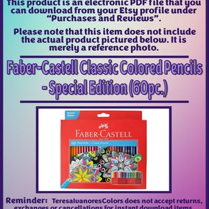 May include: A red box with a white label that says "Faber-Castell" and "60 Buntstifte - Colour Pencils". The box contains a set of 60 coloured pencils. The pencils are arranged in a rainbow pattern. The box is on a white background.