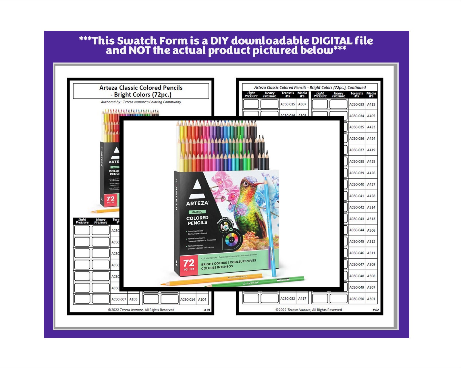 Arteza Everblend Alcohol Markers 60pc. Color Wheel Set by Teresa Ivanore 