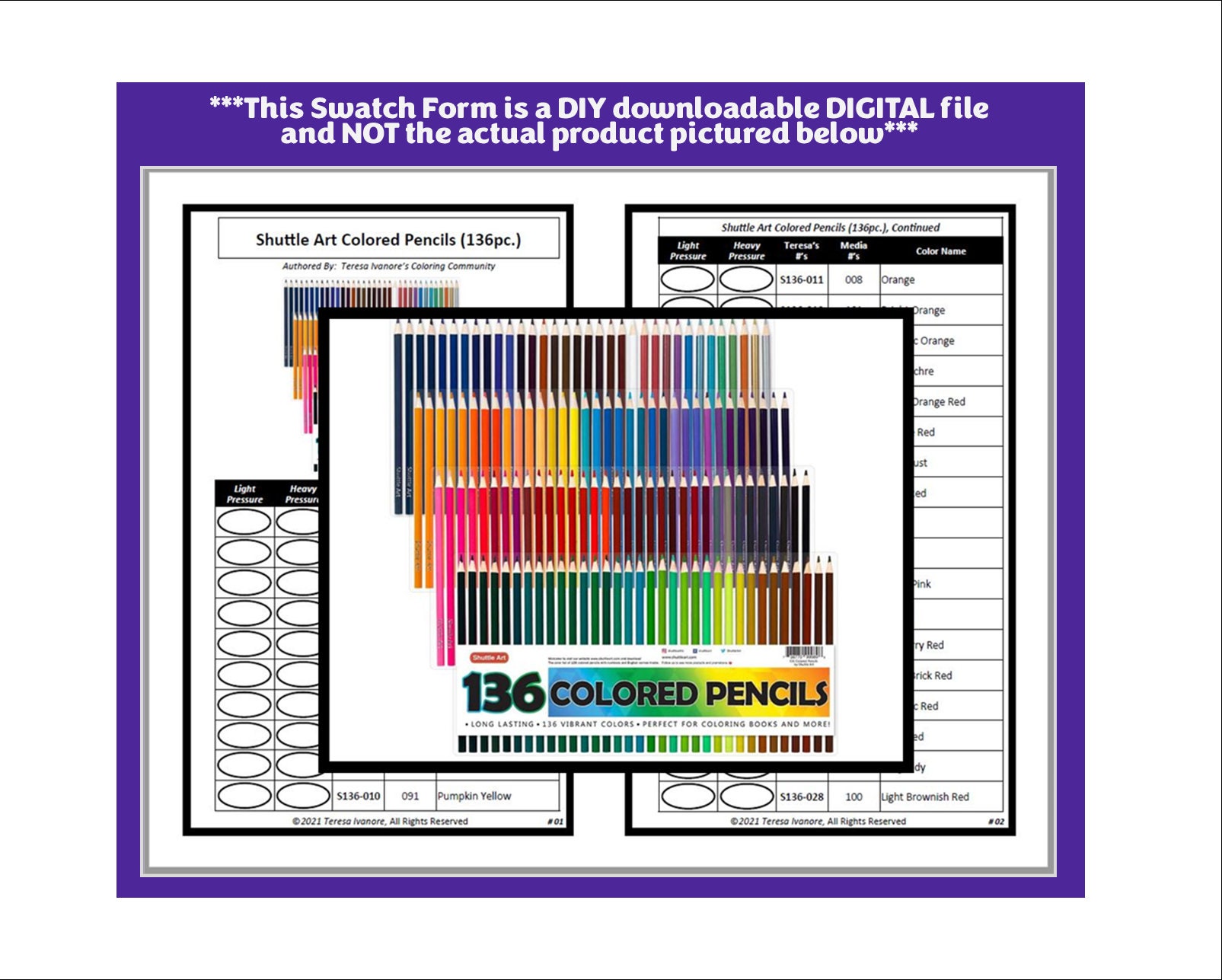 Swatch Form: Arteza Everblend Alcohol Markers 120pc. (Download Now) 