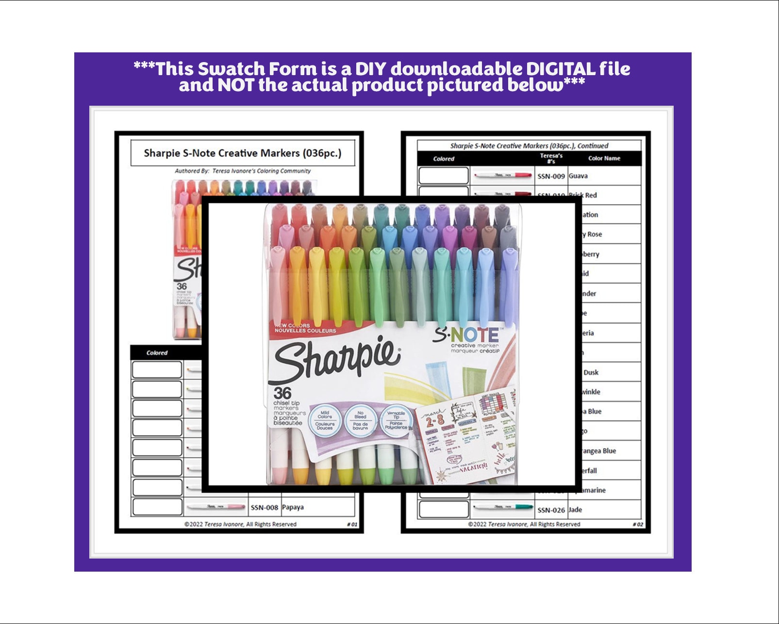 Swatch Form: Sharpie S-note Creative Markers (black