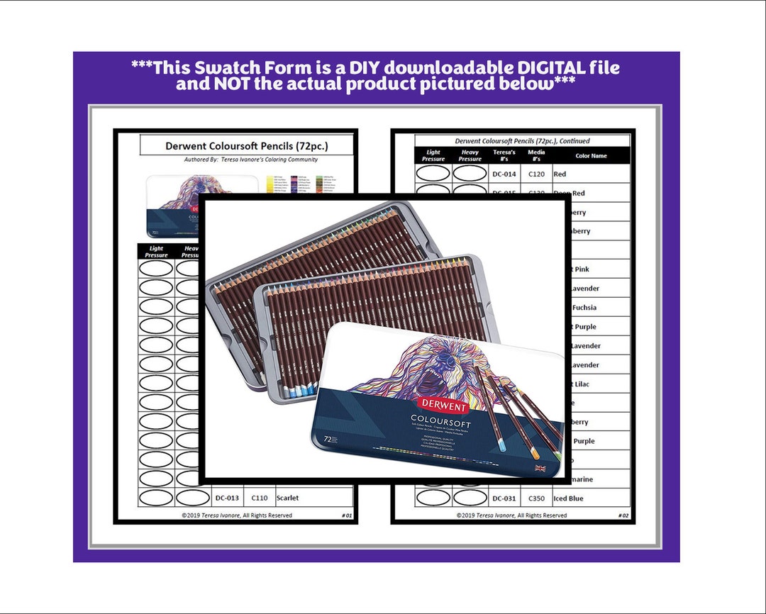 Swatch Form Derwent Coloursoft Pencils 72pc. Etsy