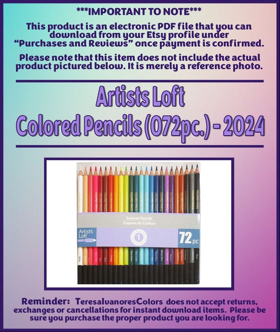 Swatch Form: Artists Loft Colored Pencils (072pc.) (2024 Update
