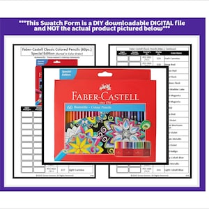 May include: A red box of Faber-Castell Classic Colored Pencils, a special edition set of 60 pencils. The box features a colorful illustration of flowers and butterflies. The pencils are arranged in rows, with the color names and numbers printed on the box.
