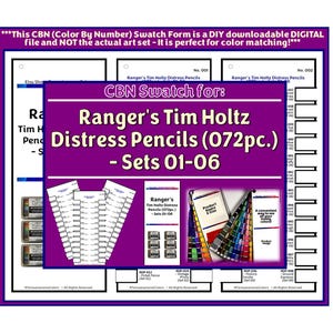 CBN-provkort för Rangers Tim Holtz Distress-pennor (72 st.) - Set 01-06