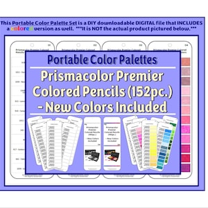 Tarjetas de paleta de colores: Lápices de colores Prismacolor Premier (150 unidades) + 2023 colores nuevos incluidos (versión en color incluida)