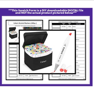 Swatch Form: Caliart Alcohol Markers (180pc.) (Black & White Version)