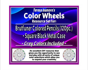 Brutfuner Buntstifte (120 Stück quadratisch) (schwarzes Metallgehäuse) - (Grautöne enthalten) - Farbrad-Set von Teresa Ivanore