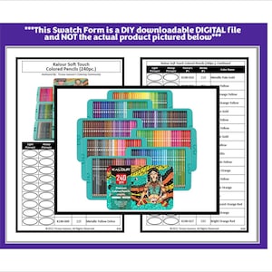 Swatch Form: Kalour Colored Pencils (240pc.) - Soft Touch (Black & White Version)