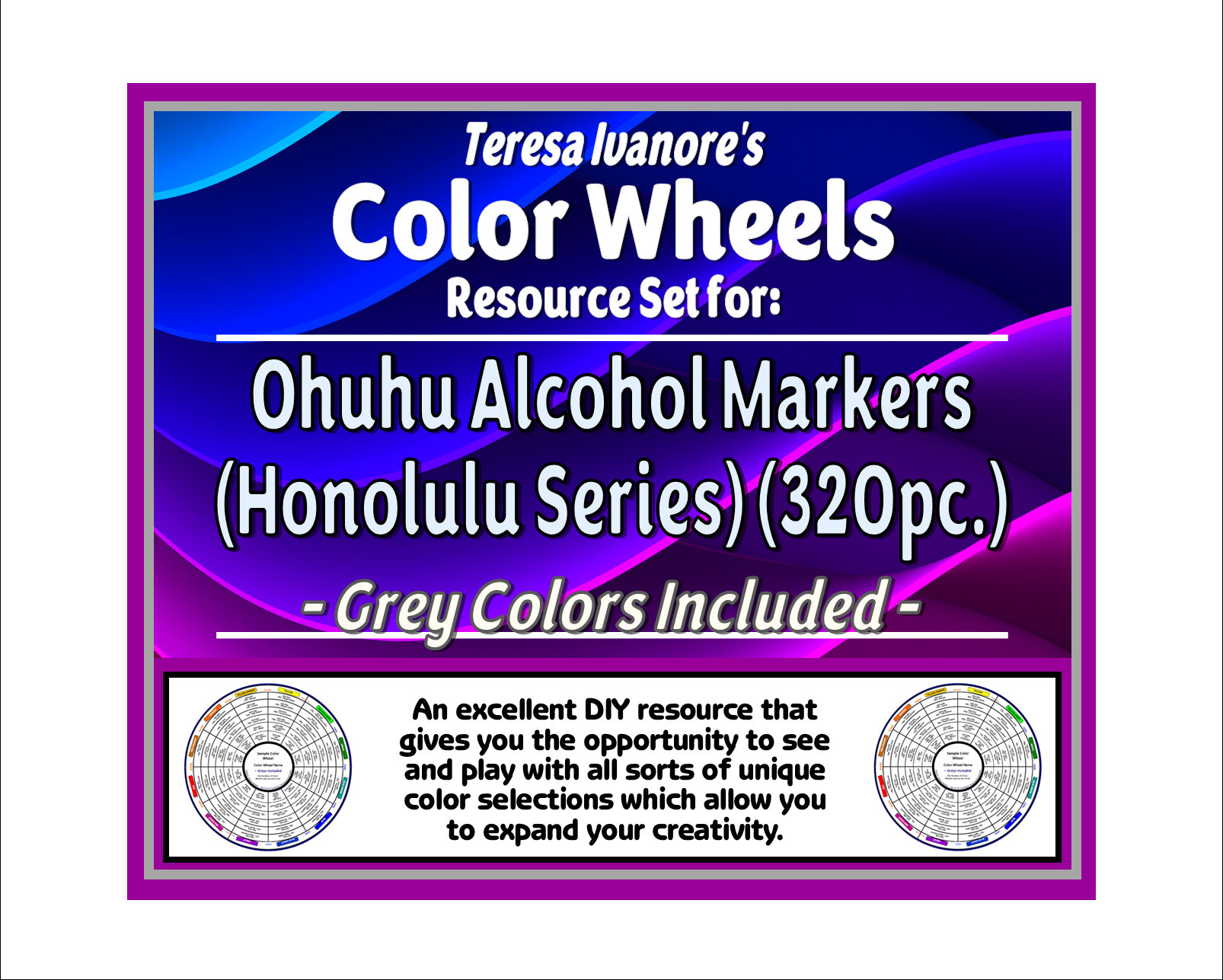 Ohuhu Alkohol Marker (Honolulu Serie) (320 Stück) - Klassische Farben - (Grautöne inklusive) - Farbkreis Set von Teresa Ivanore
