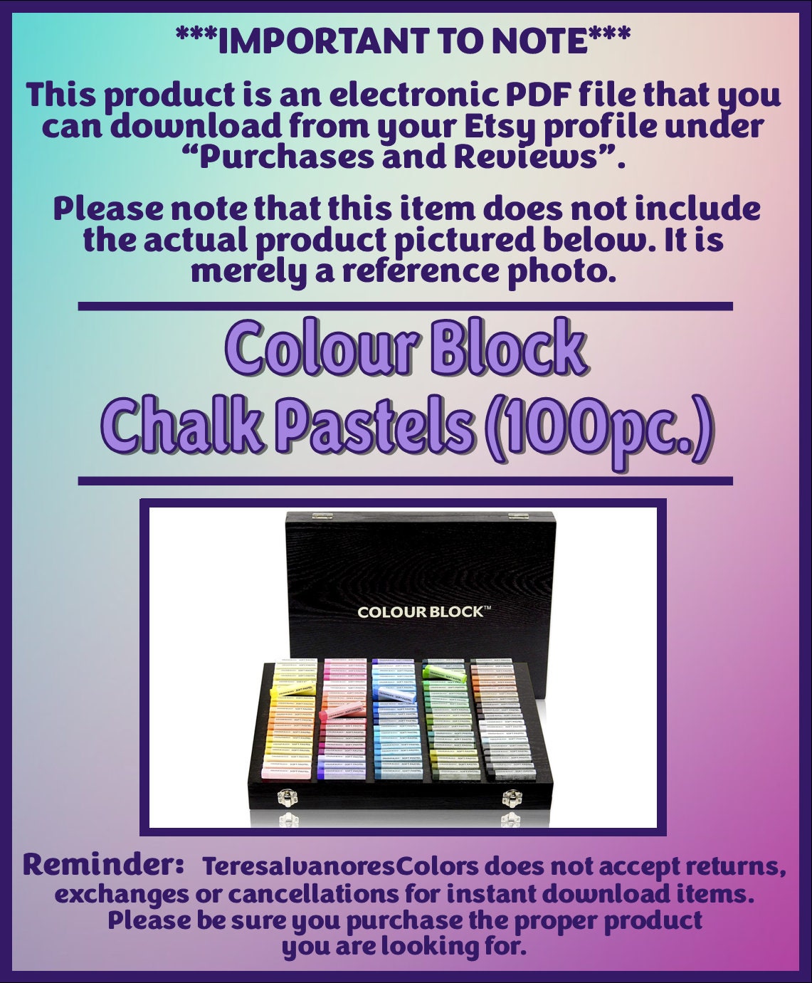 Colour Block Soft Pastel Set - 100pc