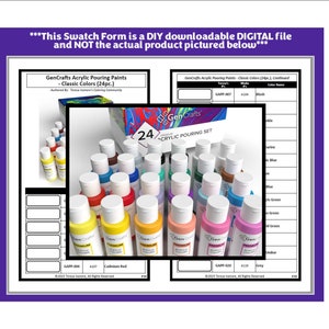 Swatch Form: GenCrafts Pouring Paints (024pc.) - Acrylic Classic Colors (Black & White Version)