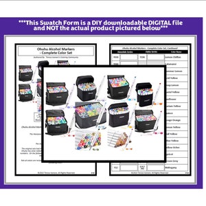 Swatch Form: Ohuhu Alcohol Markers - Complete Color Set (Black and White Version)