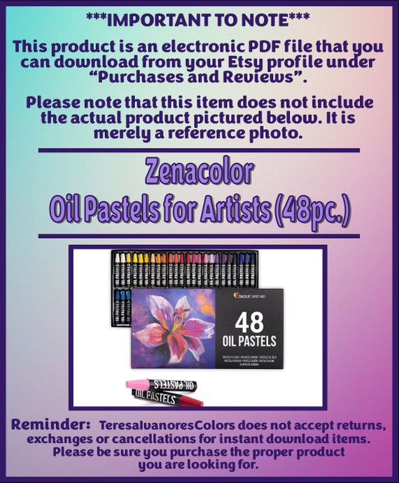 Swatch Form: Zenacolor Oil Pastels for Artists 48pc. 