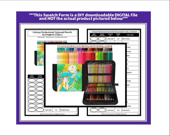 Swatch Form: Colorya Professional Coloured Pencils by Imaginor