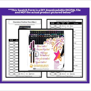 Swatch Form: Chameleon Fineliner Pens (048pc.) (Black & White Version)