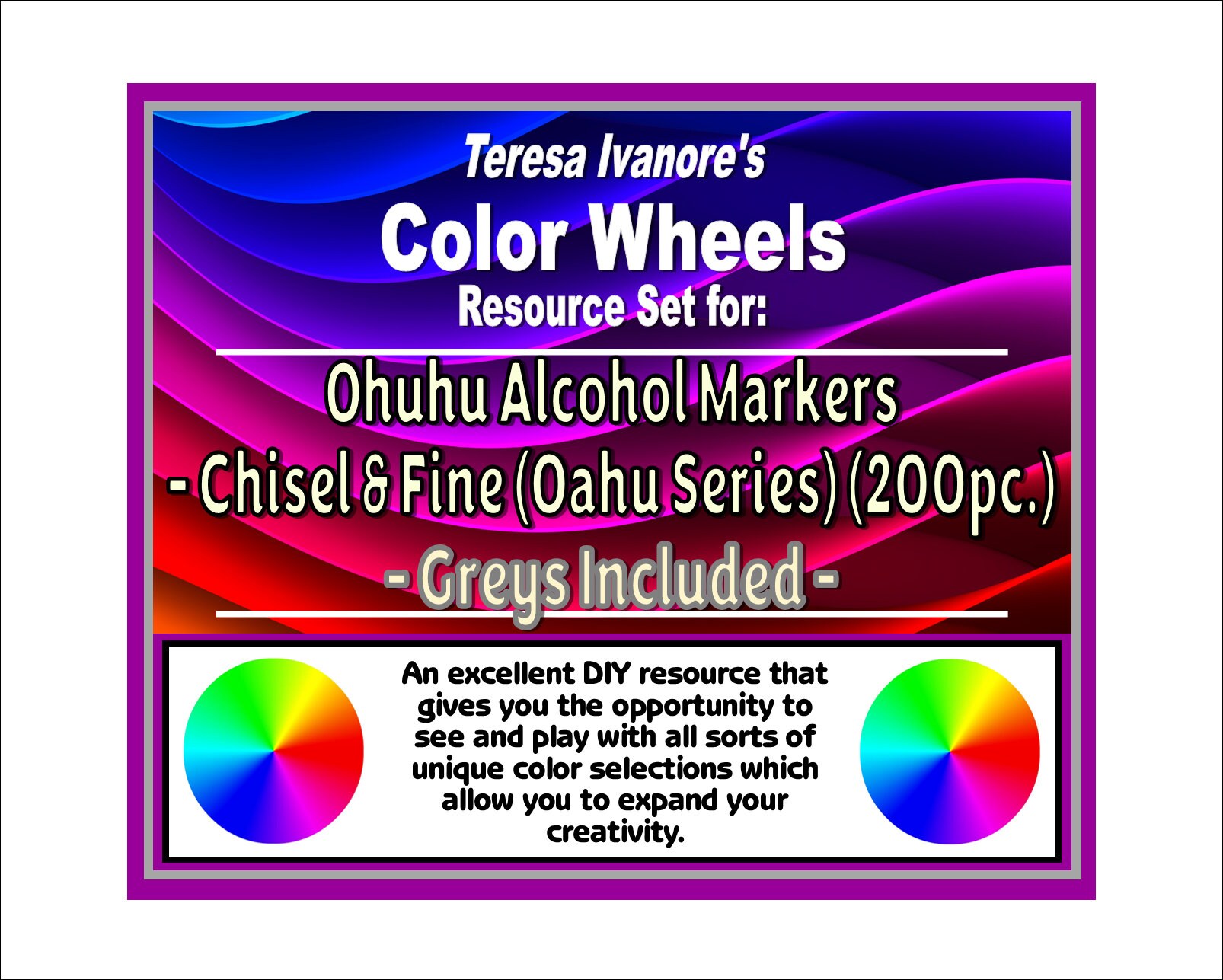 Blank Color Swatch Chart for Ohuhu 320 Oahu Alcohol Markers broad