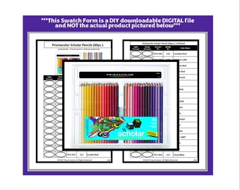 Swatch Form: Prismacolor Scholar Colored Pencils (060pc.) (Black & White Version)