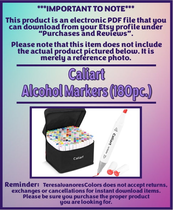 Caliart Alcohol Markers 180pc. Greys Included Color Wheel Set by Teresa  Ivanore 