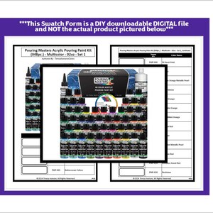 Formulário de amostra: Kit de tinta acrílica para derramamento Pouring Masters (048 peças) - Multicolorido - 02oz - Conjunto 1 (versão preto e branco)