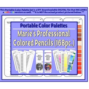 カラーパレットカード：マリーのプロフェッショナル色鉛筆（168本入り） - 油性（カラーバージョン付き）