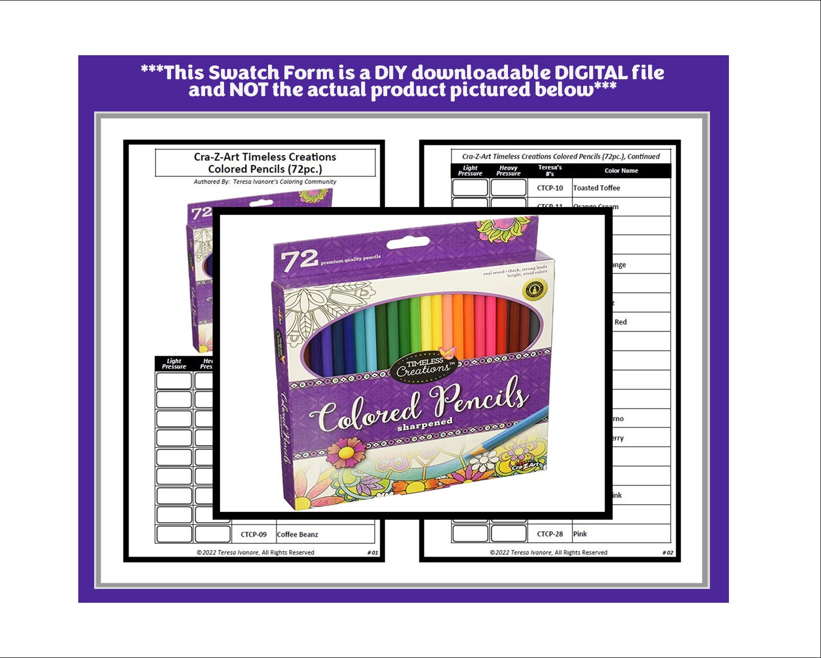 Swatch Form: Cra-z-art Colored Pencils (072pc.) - Timeless