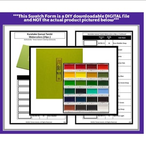 Swatch Form: Kuretake Gansai Tambi Watercolors (024pc.) - Set 1 (Black & White Version)