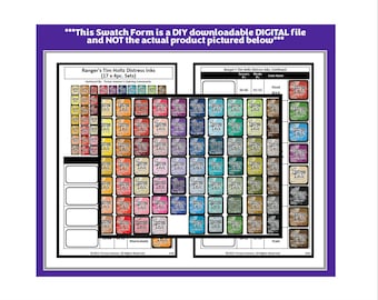 Swatch Form: Rangers Tim Holtz Distress Inks (17 x 4pc. Sets) (Black & White Version)