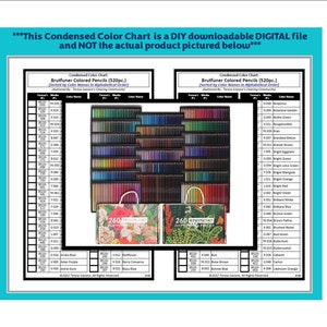 Tabla condensada: Lápices de colores Brutfuner (520 piezas) - Caja de 2 (versión en blanco y negro)