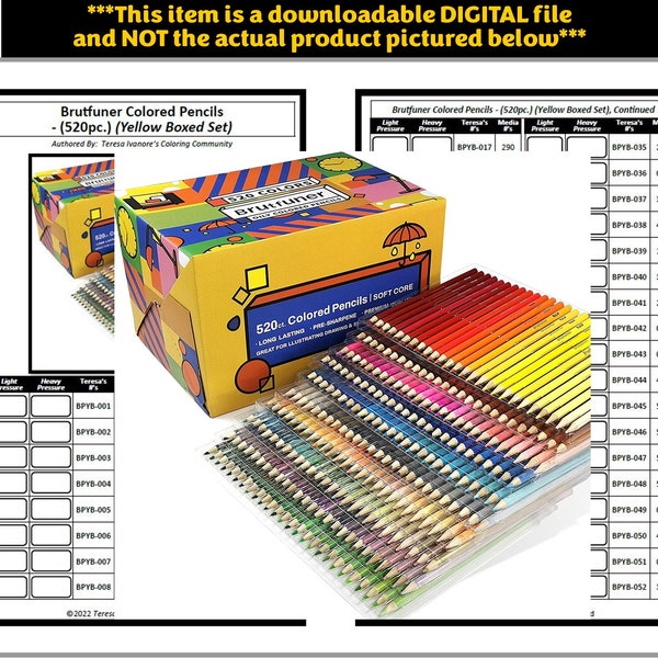 Colored Pencil Comparison Chart Etsy Ireland