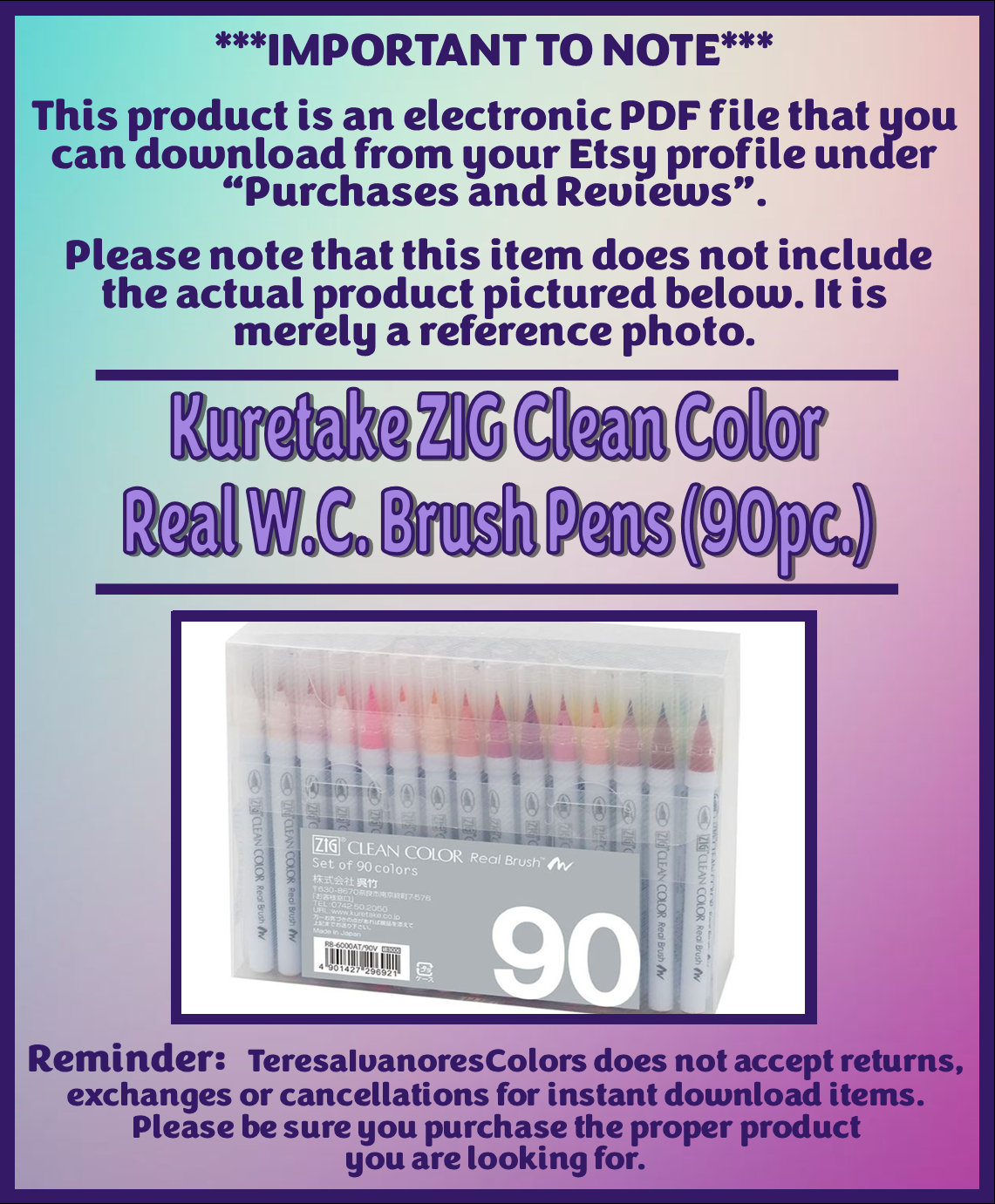 Buy Swatch Form: Kuretake ZIG Clean Color Brush Pens (090pc