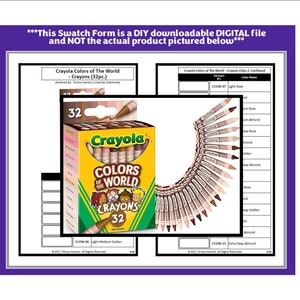 Swatch Form: Crayola Crayons (032pc.) - Colors of The World (Black & White Version)