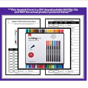 Swatch Form: KingArt® PRO Fineliner Pens (072pc.) (Black & White Version)