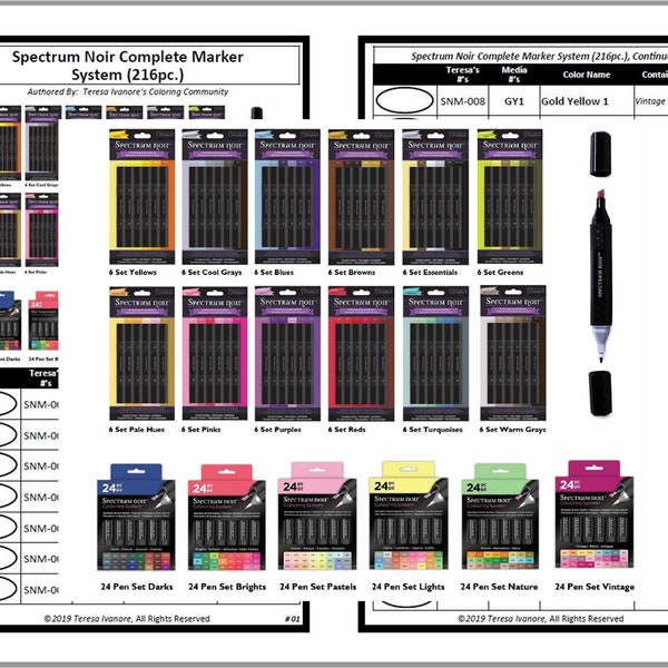 Spectrum Noir Marker Chart Etsy