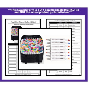 Swatch Form: TouchNew Alcohol Markers (168pc.) - Assorted (Black & White Version)