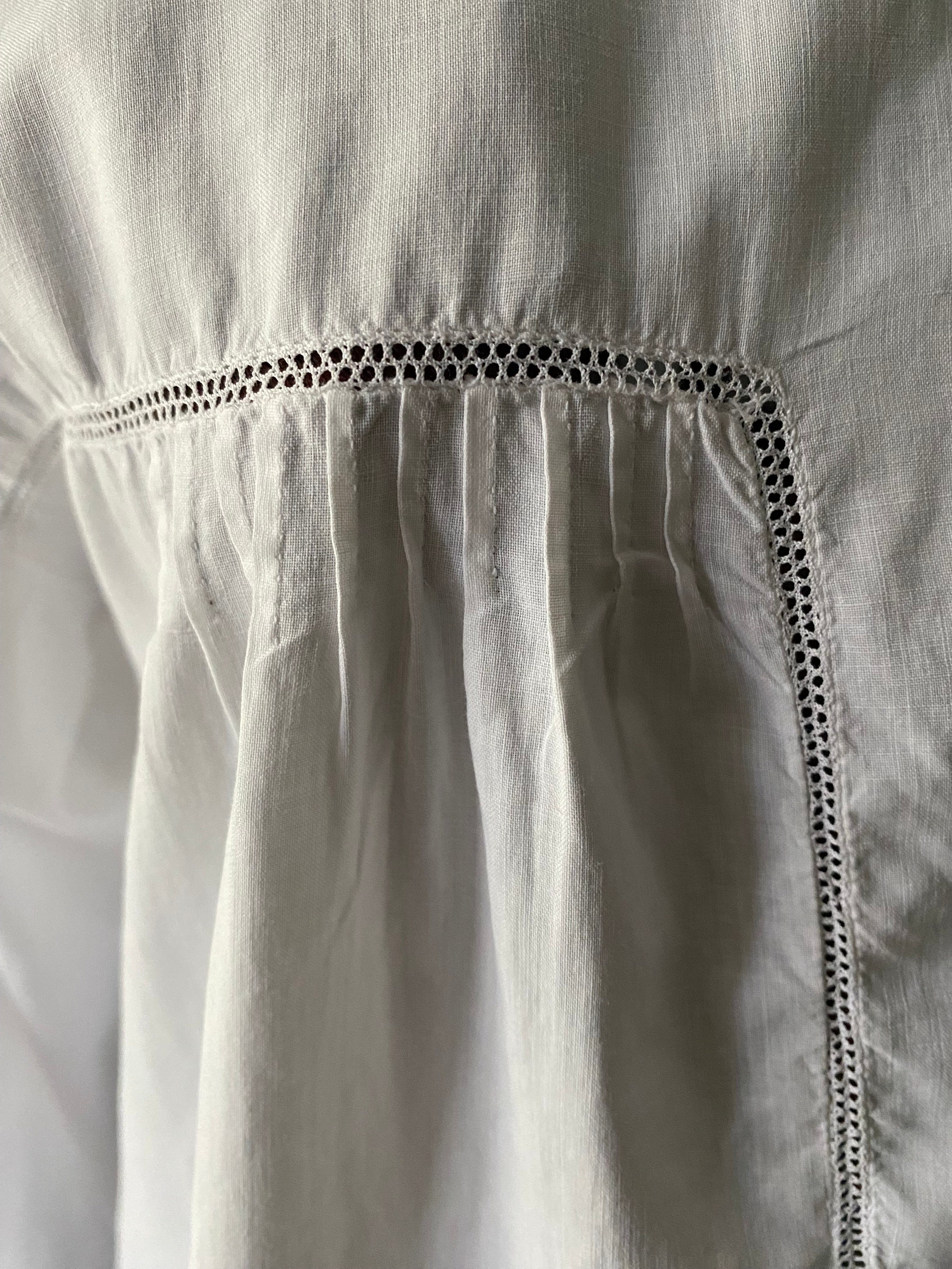 A Vintage French Fine Cotton Lawn Nightgown Monogrammed AB - Etsy UK
