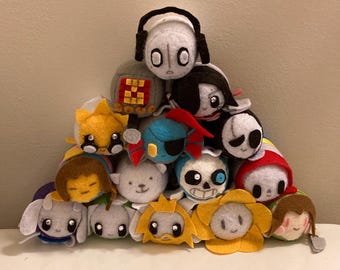 Mini peluche de Mallow, monstruo subterráneo esqueleto, juego indie