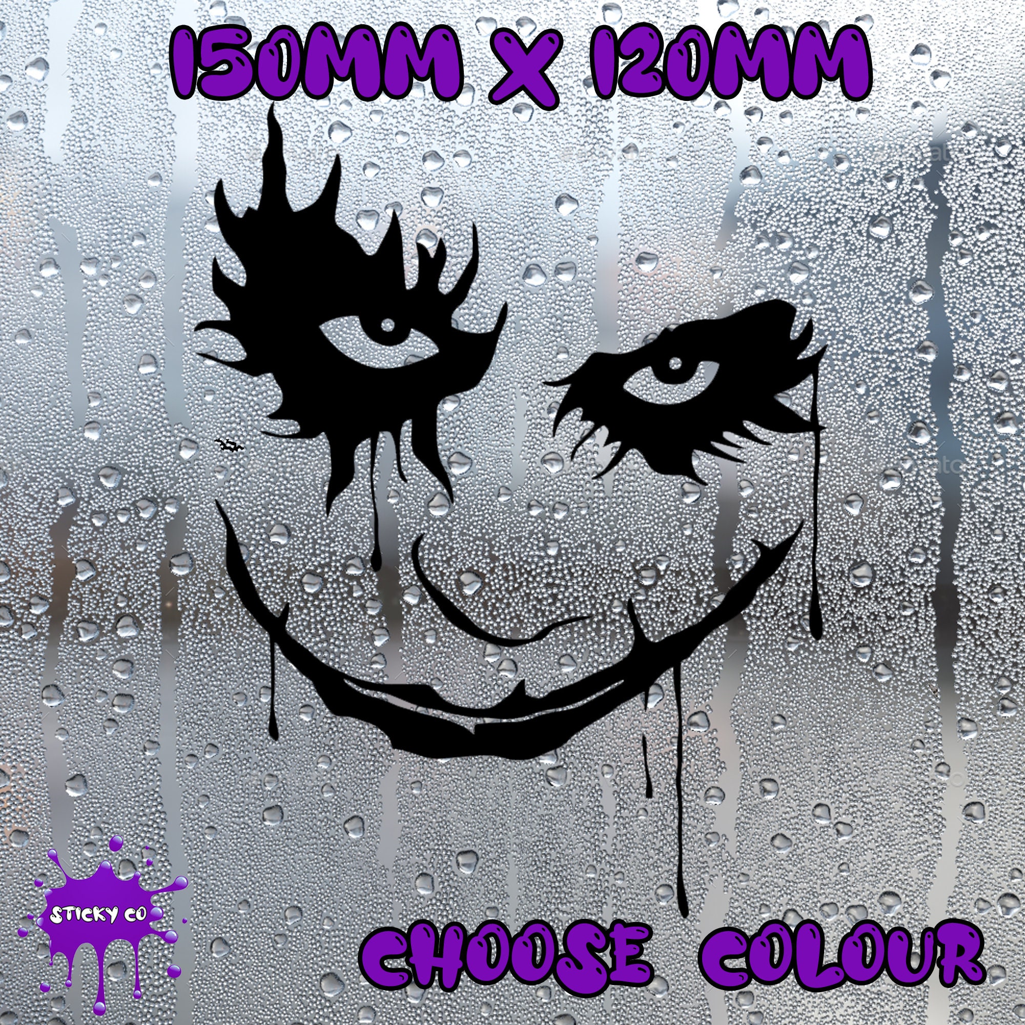 Joker Face Car Window Sticker Bumper Sticker Decal Batman Dark Etsy