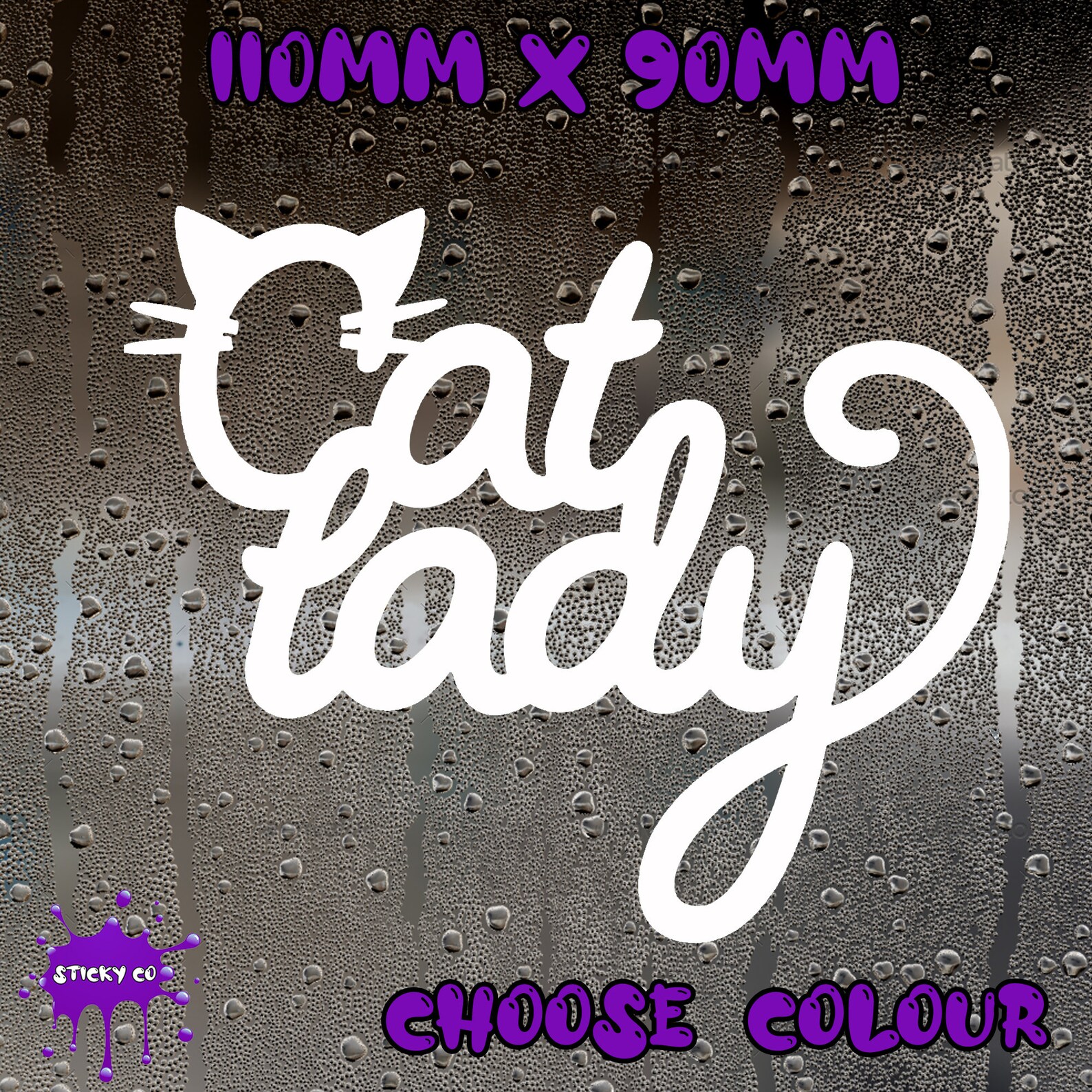 Cat Lady Car Window Sticker Bumper Sticker Decal Static Decals Etsy