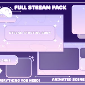 Dreamy Animated Stream Twitch Package Pastel Pink and Purple - Etsy