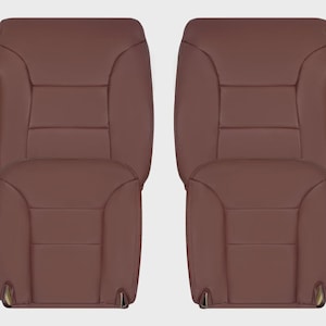 Ruby Red Synthetic Leather Seat Cover: Chevy Tahoe, Suburban, Silverado (1995-1999) Made in USA Front 2 Bottom 2 Top
