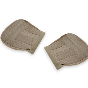 1999 - 2003 Ford F-150 XLT Front Bottom Seat Covers Tan Cloth (Medium Parchment) Replacement
